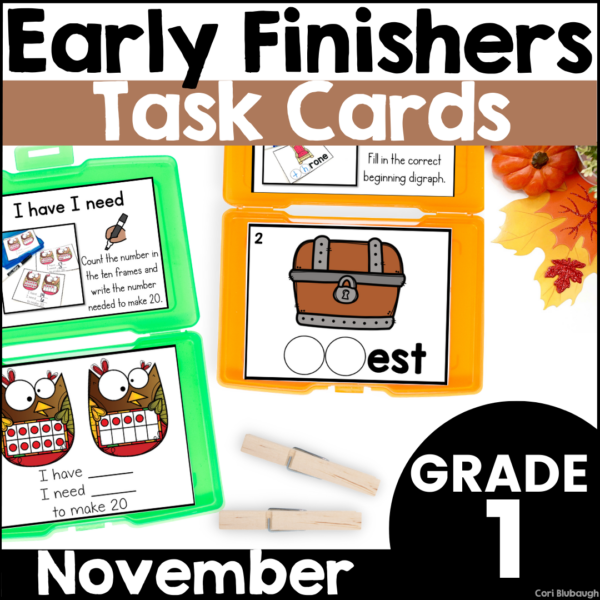 November 1st Grade Early Finisher Task Cards
