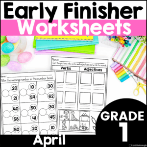 April 1st Grade early finisher worksheets - cover