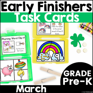 March Pre-K Early Finisher Task Cards