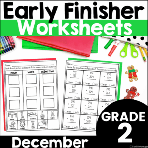 December 2nd grade early finisher worksheets - cover
