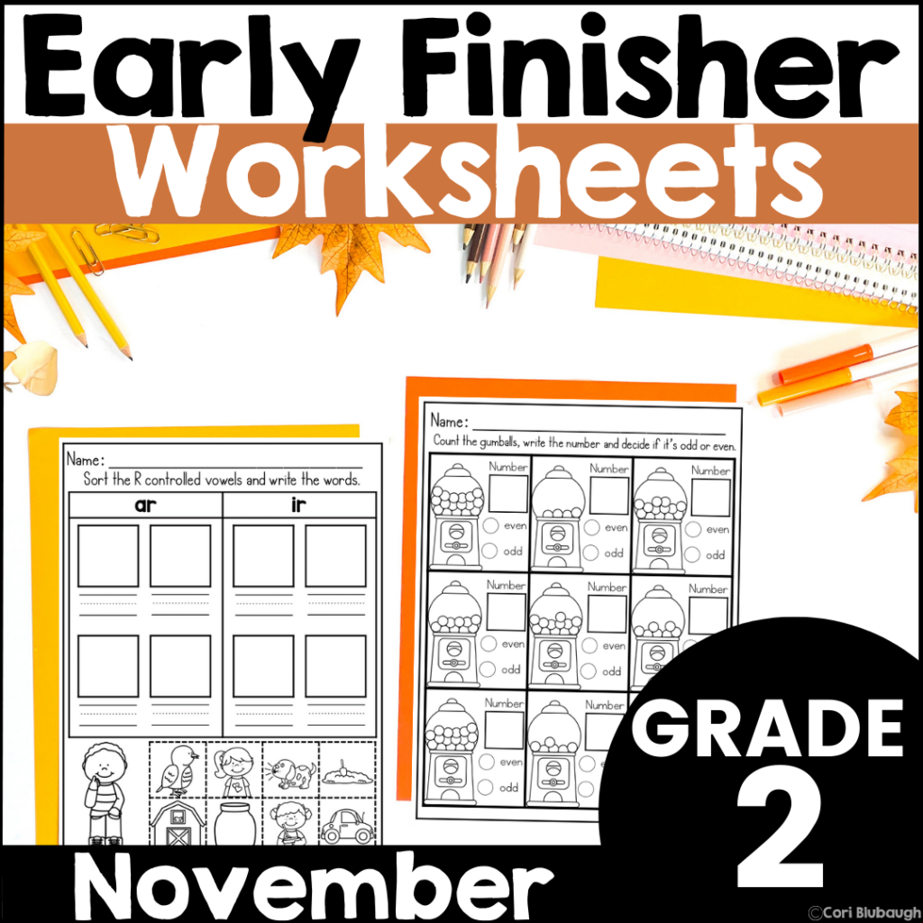 November 2nd Grade Early Finisher Worksheets - Mrs. B’s Beehive