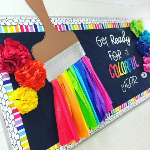 Get ready for a colorful year bulletin board.