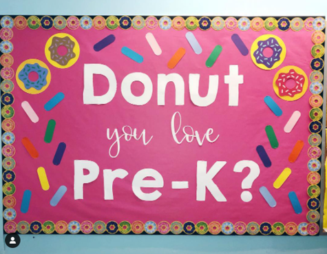 Donut you love pre-k bulletin board.