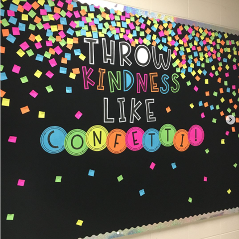 Throw Kindness Around like confetti bulletin board.