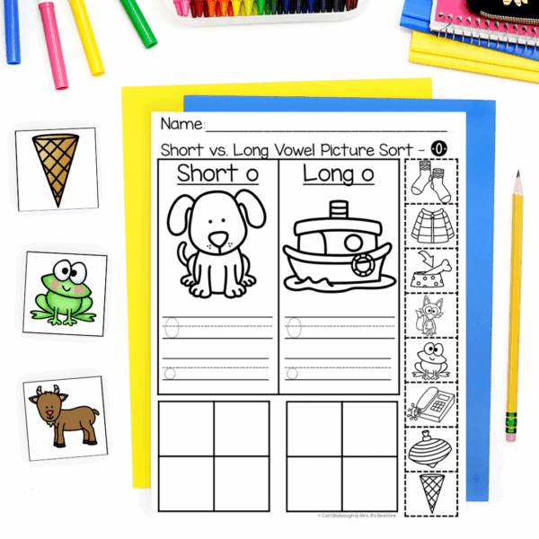 short and long vowel - single worksheet