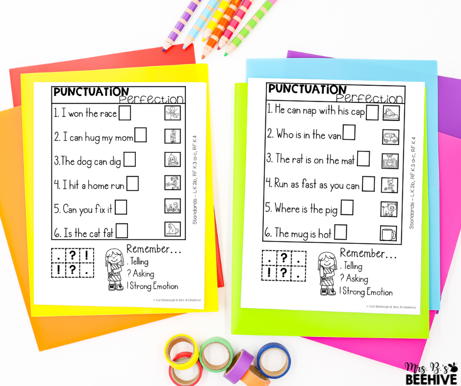 punctuation practice worksheets