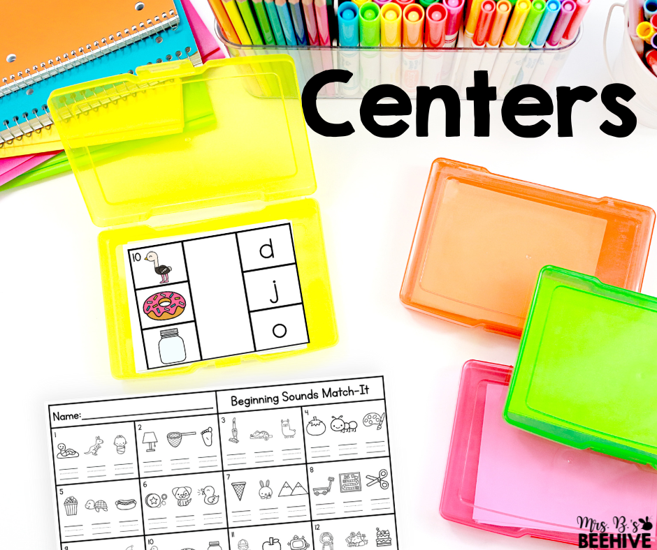 task cards in kindergarten centers