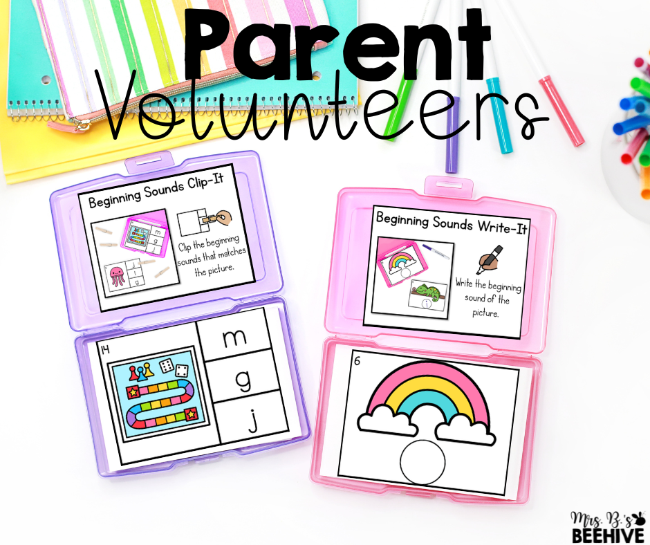 Parent volunteer task cards