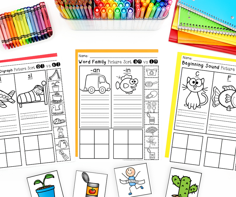 Phonics sorts for differentiation during center time