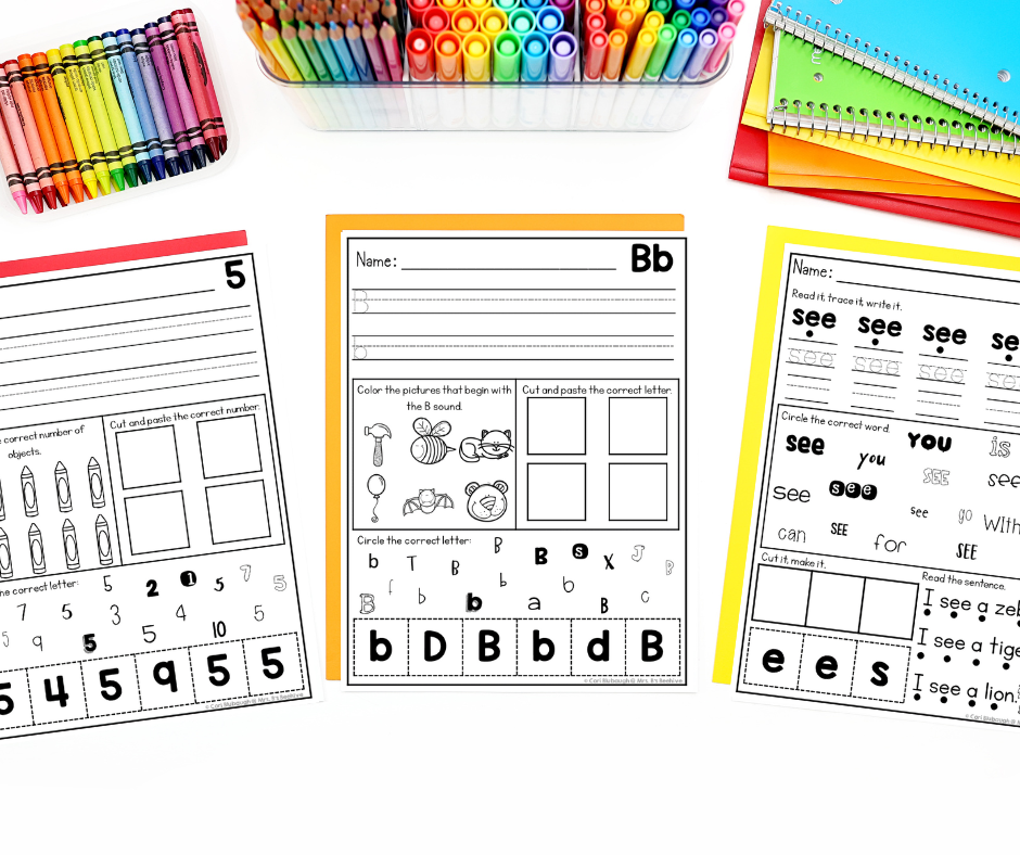 Beginning of the year kindergarten worksheets