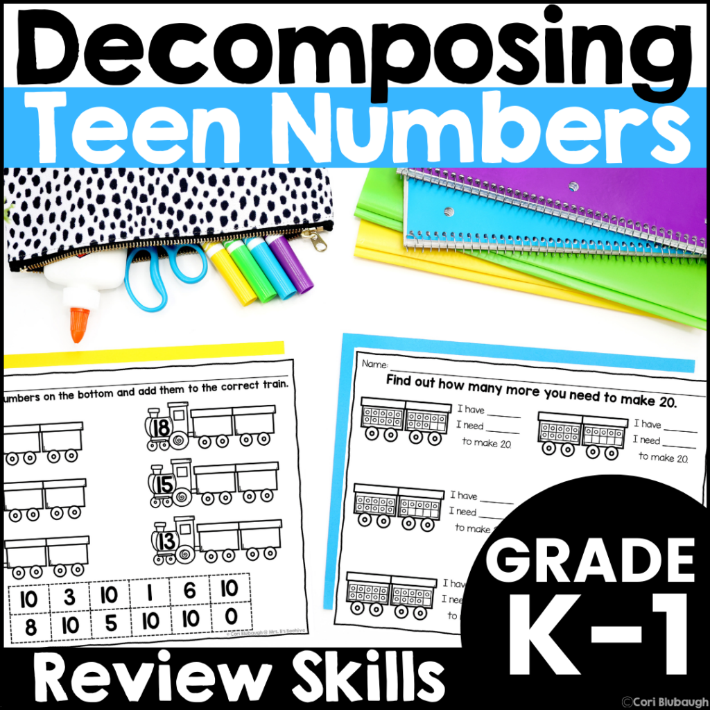 composing and decomposing teen numbers - cover