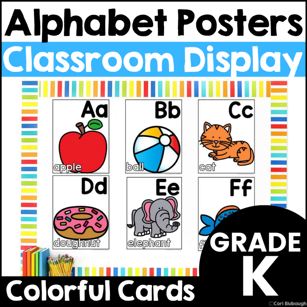 Alphabet Posters Classroom Wall Display Letter Cards