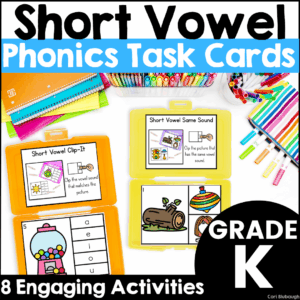 short vowel task cards - cover