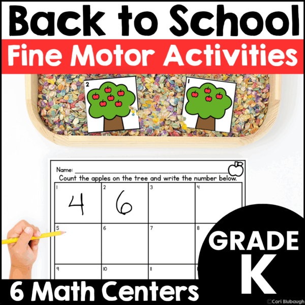 Back to school sensory bin math - cover