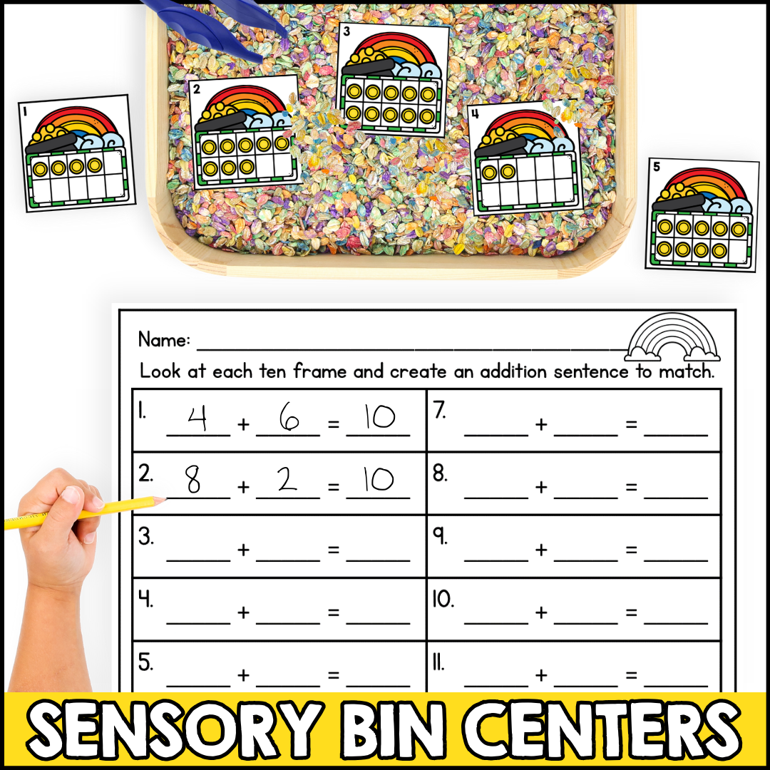 Math Fine Motor Sensory Bin Centers Bundle for Kindergarten - Image 2