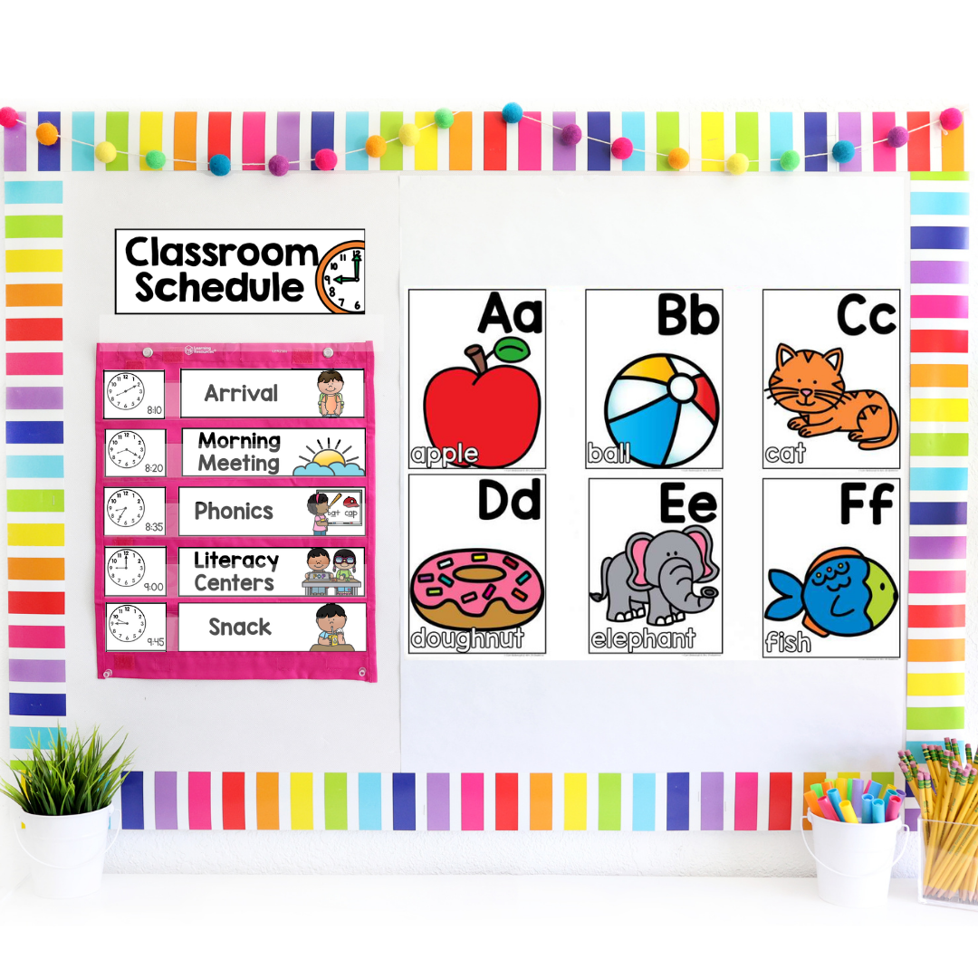 classroom posters - schedule and alphabet