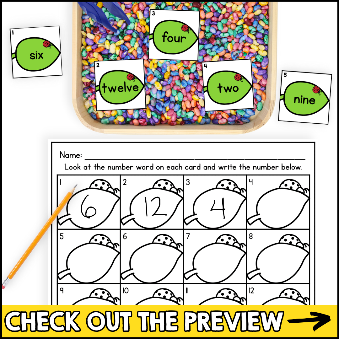 math fine motor - number words
