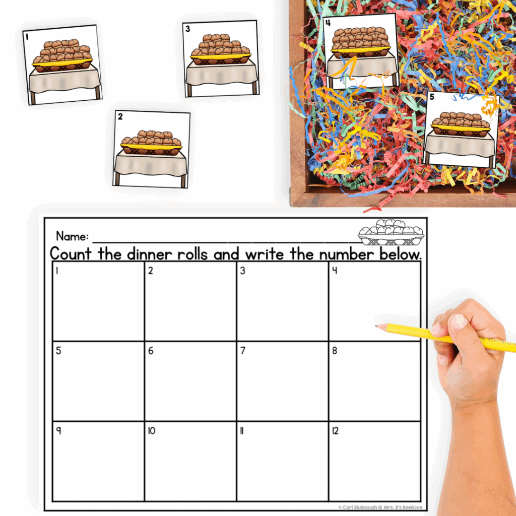 Thanksgiving Math Fine Motor Sensory Bin Centers - Mrs. B’s Beehive