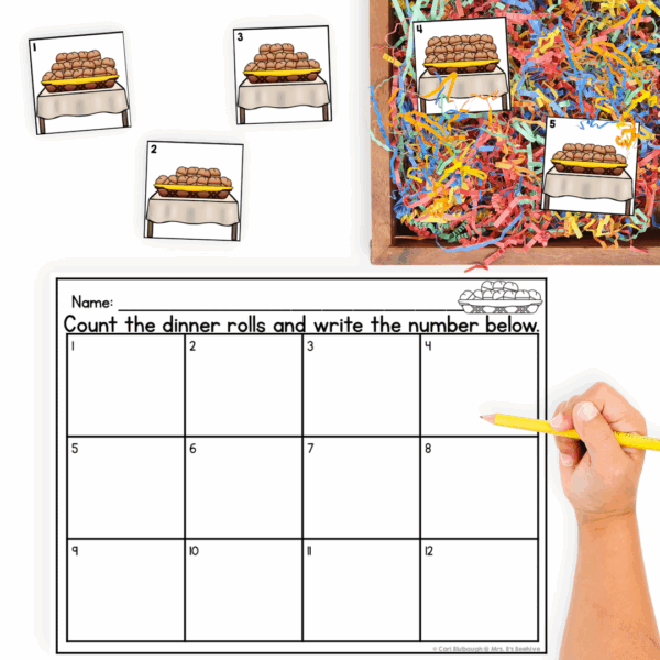 Thanksgiving Math Fine Motor Sensory Bin Centers - Mrs. B’s Beehive