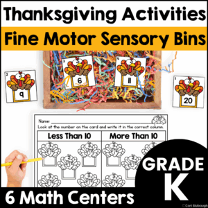 Thanksgiving Math Fine Motor Sensory Bin Centers