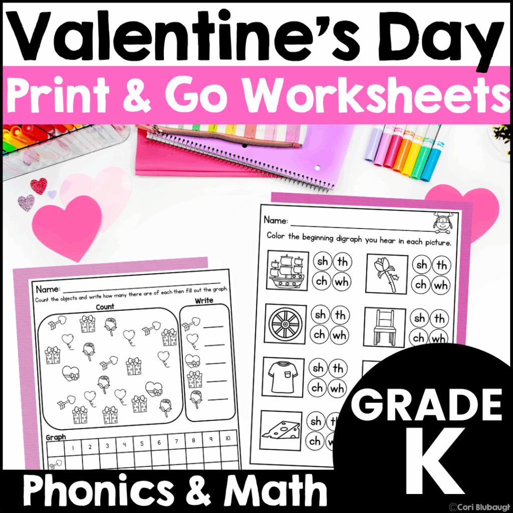 Valentine's Day Worksheets -cover