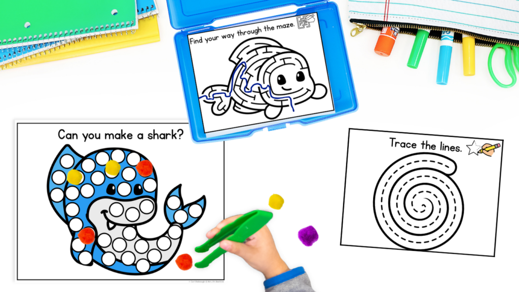 fine motor centers -pom pom
