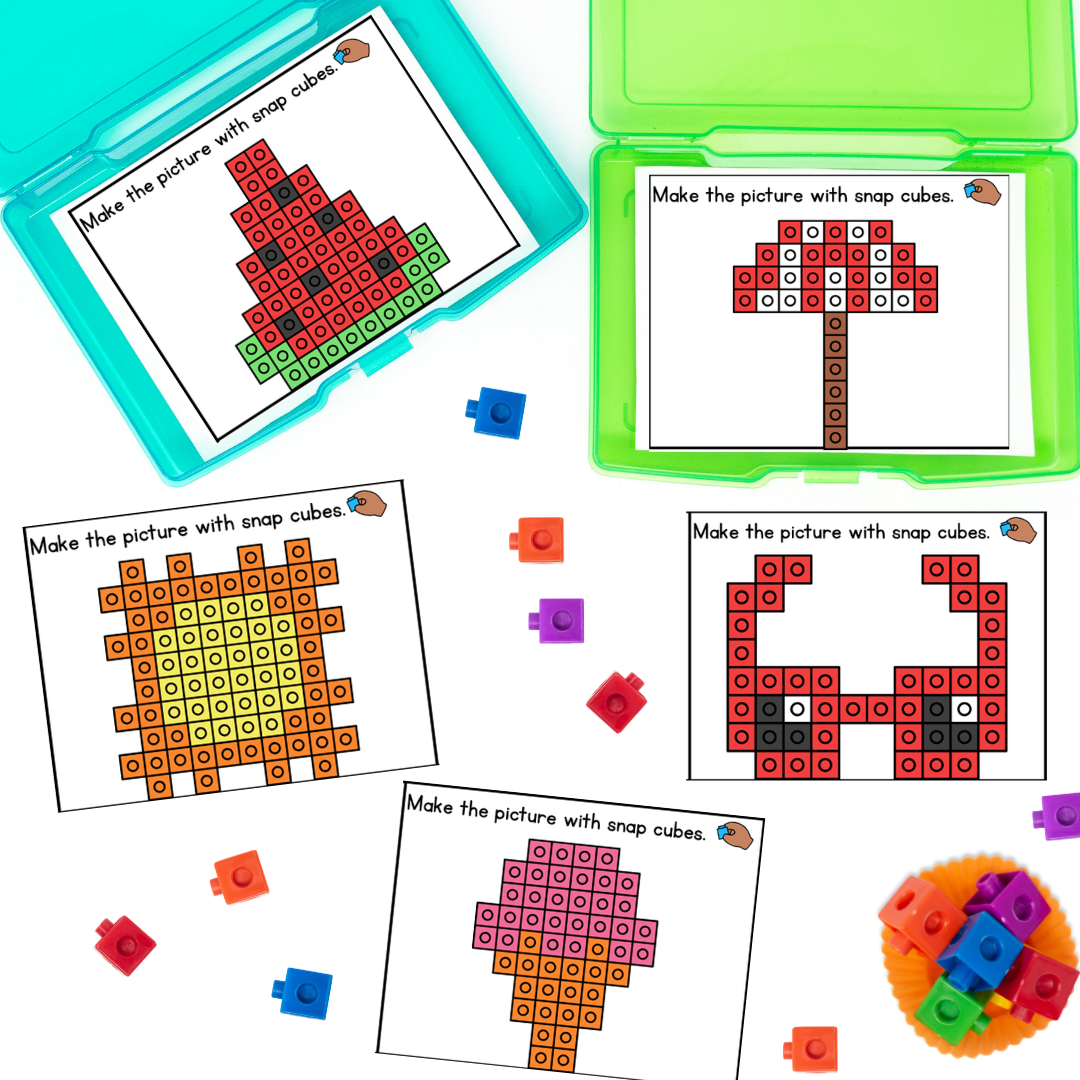 Snap cube Task Cards - summer