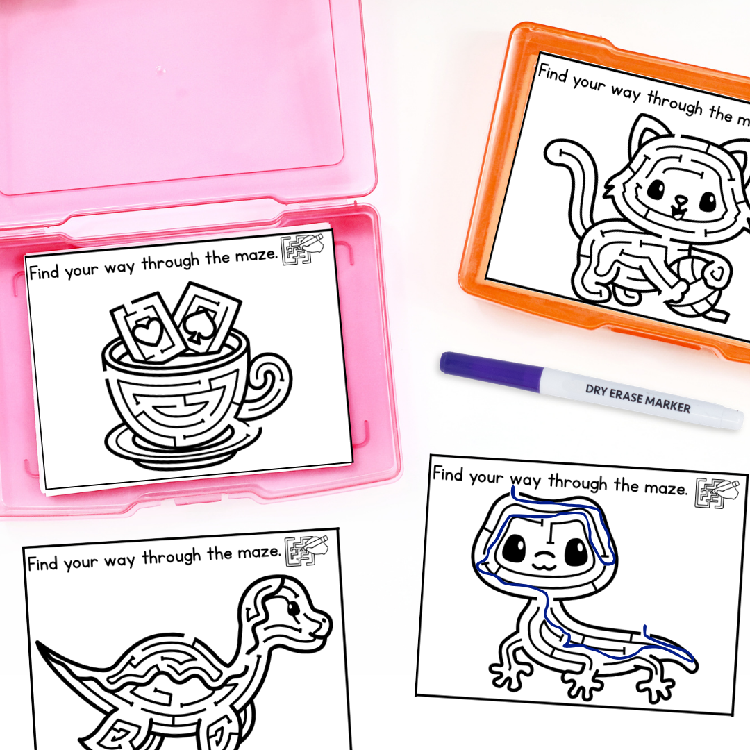 Maze Task Cards - dinosaur