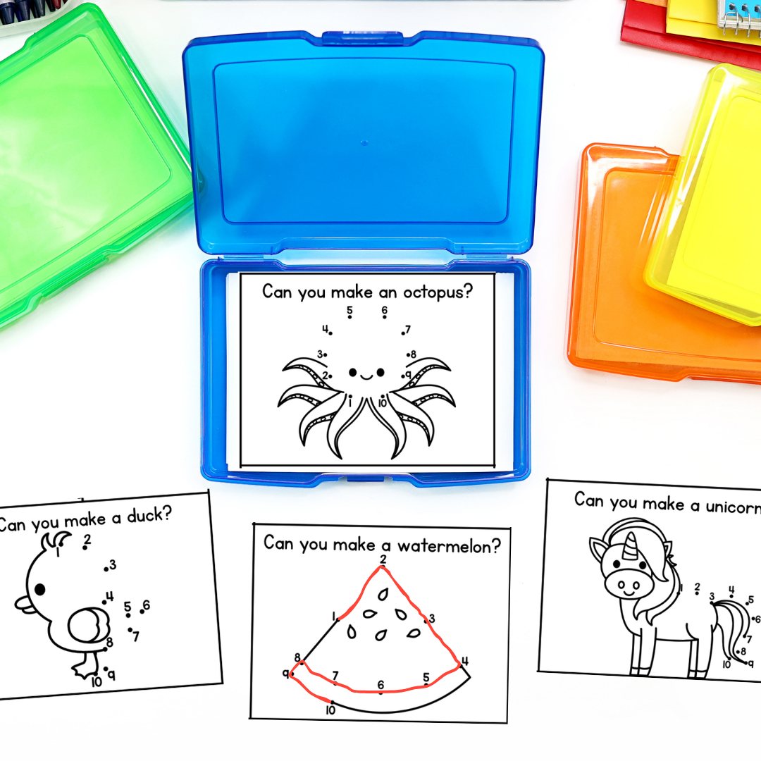 Dot-to-Dot Task Cards - watermelon